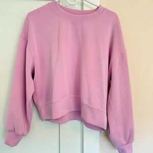 Lululemon Softstreme Perfectly Oversized Cropped Crewneck Sweatshirt Size 6 Pink